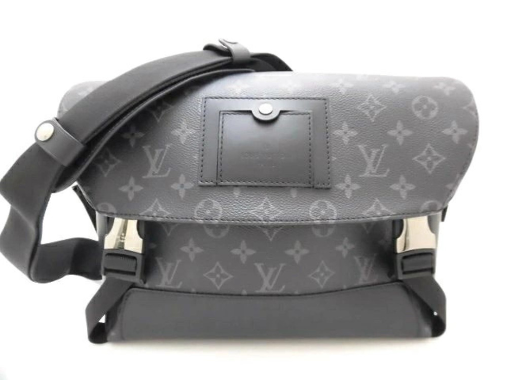 LOUIS VUITTON Messenger Voyage Shoulder Bag Monogram Eclipse Black